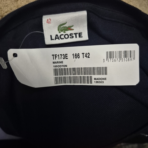 NWT Lacoste Marine Blue Long Sleeve Shirt M - Picture 3 of 5